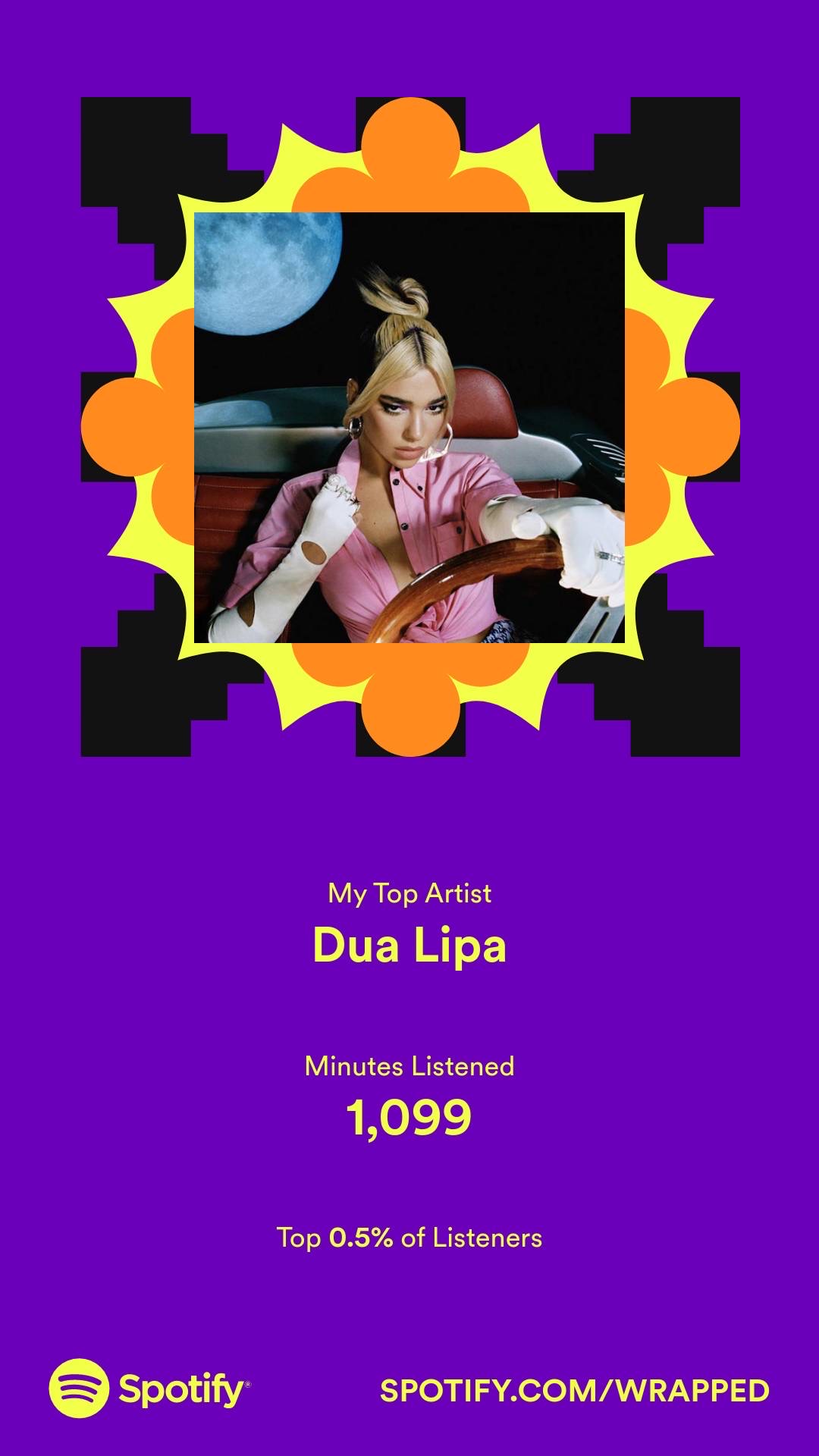 DuaLipa Top Fan Screenshot from Spotify Wrapped 2022