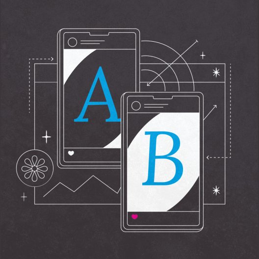 A/B testing on a mobile phone thumbnail