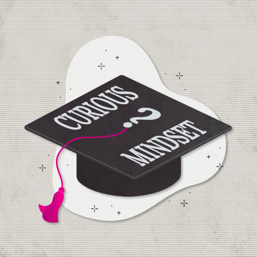 Curious ? Mindset on a black graduation cap thumbnail